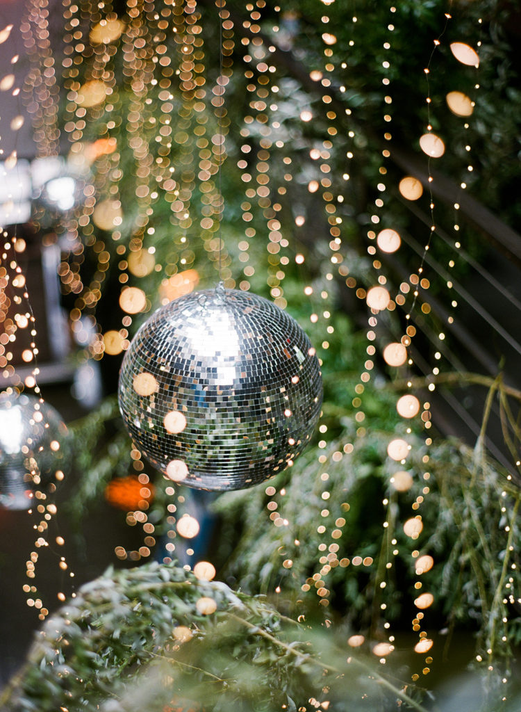 A disco ball decor wedding at The Foundry NYC photographed by You Look Lovely Photography