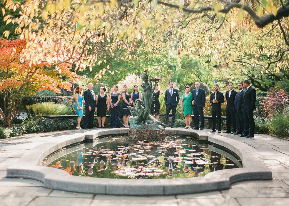 Outdoor ceremony at Central Park Conservatory Garden in the fall photographed by You Look Lovely Photography
