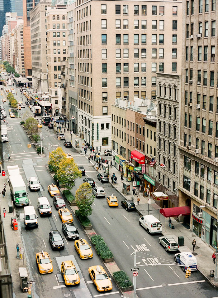 An aerial view of the NYC streets photographed by You Look Lovely Photography